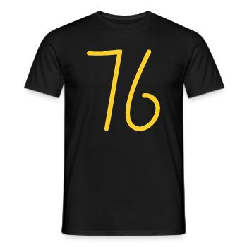 76 - Männer T-Shirt - Schwarz - Vorne - AI Model Male 178 light (178cm)