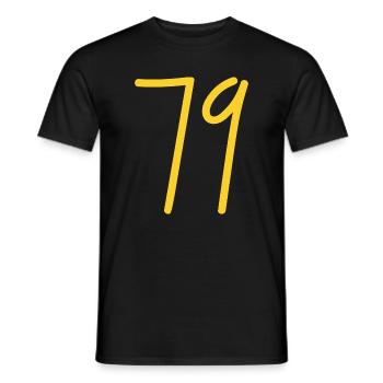 79 - Männer T-Shirt - Schwarz - Vorne - AI Model Male 178 light (178cm)