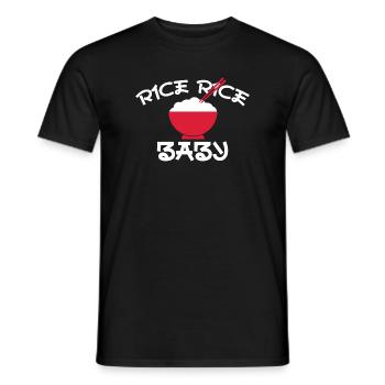 Rice Rice Baby Red Bowl Design - Männer T-Shirt - Schwarz - Vorne - AI Model Male 178 light (178cm)