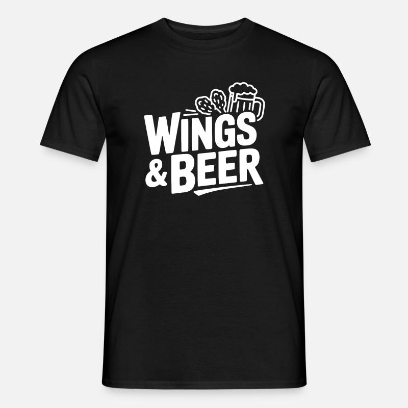 Wings and Beer - Männer T-Shirt - Schwarz