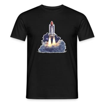 Astronomy Space Rocket Launch Exploration - Men's T-Shirt - black - Front - AI Model Male 178 light (178cm)
