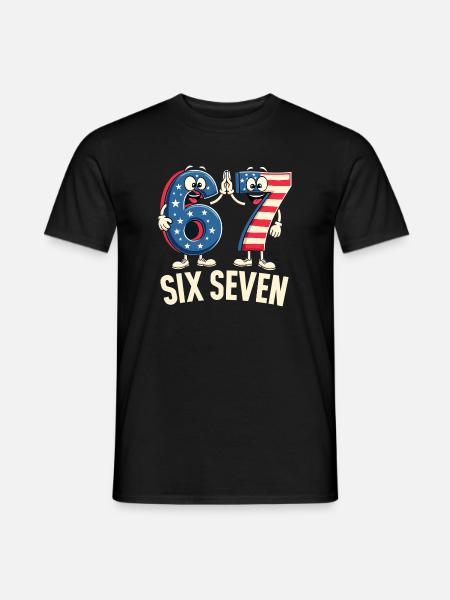 US Flag 67 Memes Six Seven - Men's T-Shirt - black
