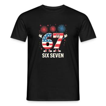 US Flag 67 Memes Six Seven - Men's T-Shirt - black - Front - AI Model Male 178 light (178cm)