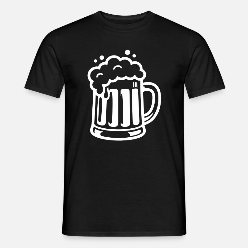Bierkrug Comic Bier - Männer T-Shirt - Schwarz