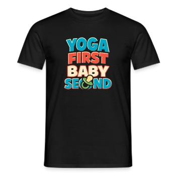 Prenatal Yoga Expectant Mother - Men's T-Shirt - black - Front - AI Model Male 178 light (178cm)