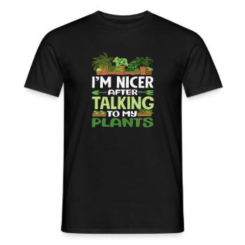Schöner Nach Dem Gespräch Mit Meinen Pflanzen - Männer T-Shirt - Schwarz - Vorne - AI Model Male 178 light (178cm)