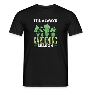 Gardening Season Funny Plant Lover Gardener - Men's T-Shirt - black - Front - AI Model Male 178 light (178cm)