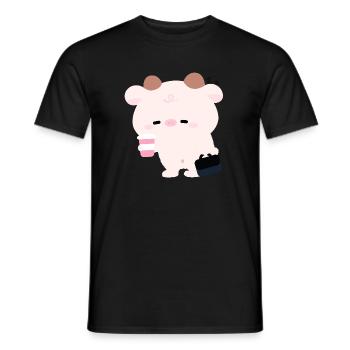 Tried Cow Coffee Run - Men's T-Shirt - black - Front - AI Model Male 178 light (178cm)