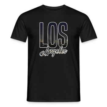 Lettrage de la Skyline de Los Angeles - T-shirt homme - noir - Devant - AI Model Male 178 light (178cm)