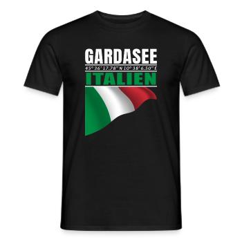 Gardasee - Männer T-Shirt - Schwarz - Vorne - AI Model Male 178 light (178cm)