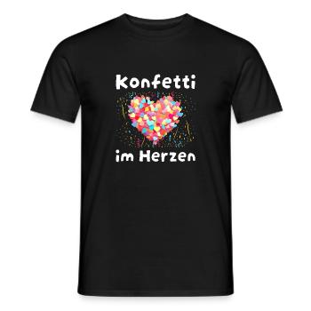 CONFETTIS DANS LE CŒUR Déclaration de Carnaval Fête de Carnaval - T-shirt homme - noir - Devant - AI Model Male 178 light (178cm)