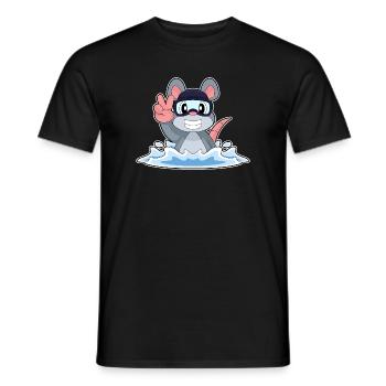 Maus Schwimmen Schwimmbrille Sommer - Männer T-Shirt - Schwarz - Vorne - AI Model Male 178 light (178cm)