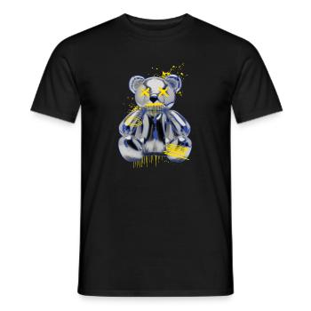 Graffiti Bear Metal Neon Street Art - Men's T-Shirt - black - Front - AI Model Male 178 light (178cm)