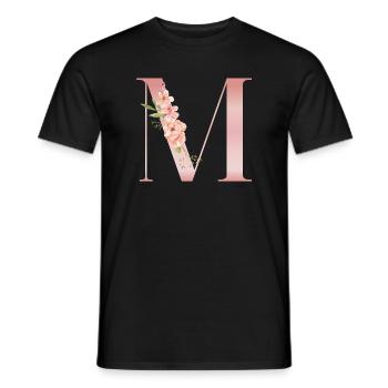 M pastellrosa Blumen - Männer T-Shirt - Schwarz - Vorne - AI Model Male 178 light (178cm)