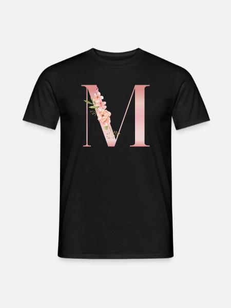 M pastellrosa Blumen - Männer T-Shirt - Schwarz