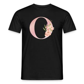 C-Blütenpastellmonogramm - Männer T-Shirt - Schwarz - Vorne - AI Model Male 178 light (178cm)