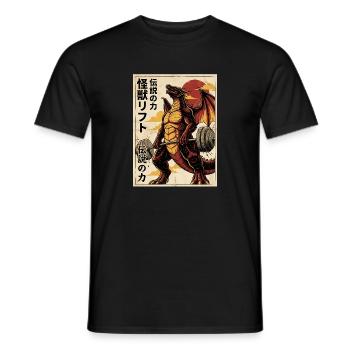 Kaiju Deadlift Dragon Gym de fitness des monstres japonais - T-shirt homme - noir - Devant - AI Model Male 178 light (178cm)