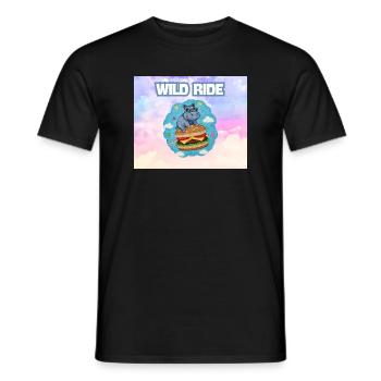 Wild Ride Hippo Burger Patch - Männer T-Shirt - Schwarz - Vorne - AI Model Male 178 light (178cm)