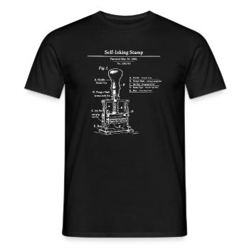 Vintage self inking Stamp Patent Blueprint - Men's T-Shirt - black - Front - AI Model Male 178 light (178cm)