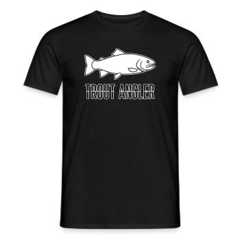 Trout Angler Trout Fishing Saying Logo - Men's T-Shirt - black - Front - AI Model Male 178 light (178cm)