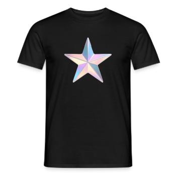 Pastel Iridezed Star - Men's T-Shirt - black - Front - AI Model Male 178 light (178cm)