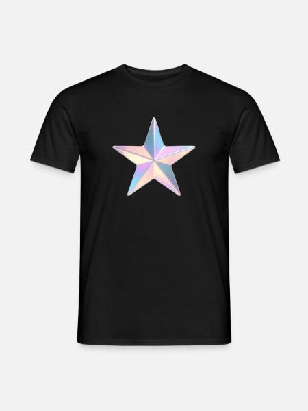 Pastel Iridezed Star - Men's T-Shirt - black