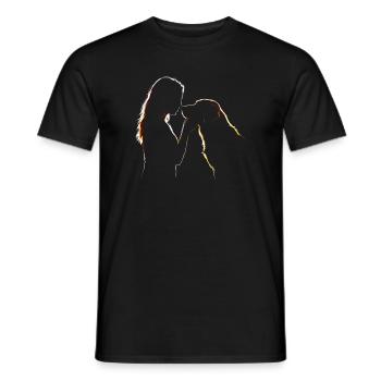 Dessin de traits de Dog Love - T-shirt homme - noir - Devant - AI Model Male 178 light (178cm)