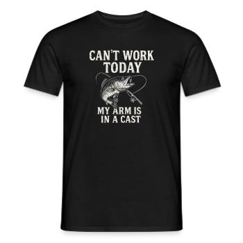 I Can't Work Today My Arm Is In A Cast Angler - Men's T-Shirt - black - Front - AI Model Male 178 light (178cm)