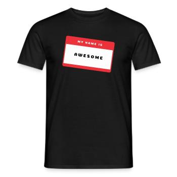 Awesome Namensschild - Männer T-Shirt - Schwarz - Vorne - AI Model Male 178 light (178cm)