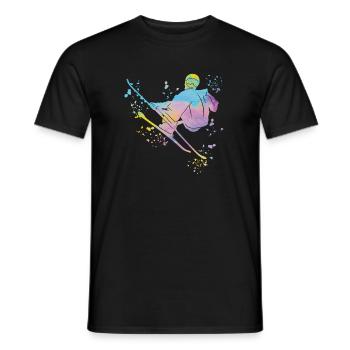 Ski alpin Sports d’hiver Ski nordique - T-shirt homme - noir - Devant - AI Model Male 178 light (178cm)