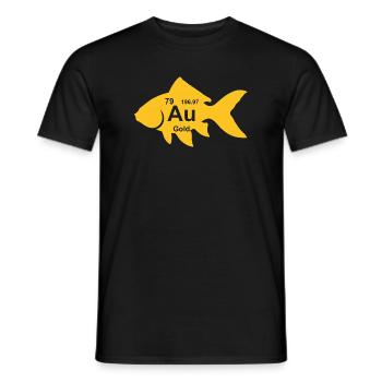 Goldfish Au Gold Element Science Lover  - Men's T-Shirt - black - Front - AI Model Male 178 light (178cm)