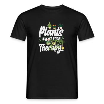 Pflanzen Sind Meine Therapie Lustige Gartenarbeit - Männer T-Shirt - Schwarz - Vorne - AI Model Male 178 light (178cm)