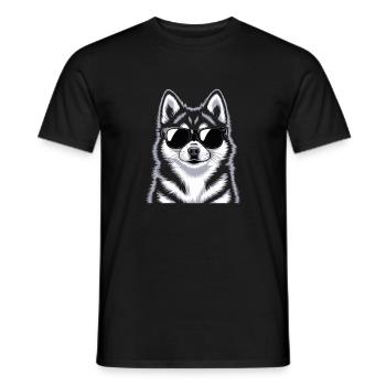 Pomsky - Männer T-Shirt - Schwarz - Vorne - AI Model Male 178 light (178cm)