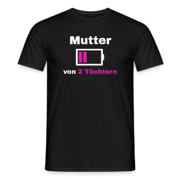 Mutter Tochter Spruch Stolz Mama 2 Kinder Geschenk - Männer T-Shirt - Schwarz - Vorne - AI Model Male 178 light (178cm)
