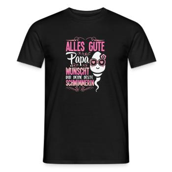 Alles Gute Papa wünscht dir dein bester Schwimmer - Männer T-Shirt - Schwarz - Vorne - AI Model Male 178 light (178cm)