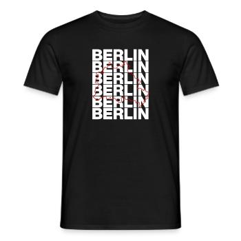 BUNDESLAND BERLIN, DIE HAUPTSTADT! LANDESGRENZE - Männer T-Shirt - Schwarz - Vorne - AI Model Male 178 light (178cm)