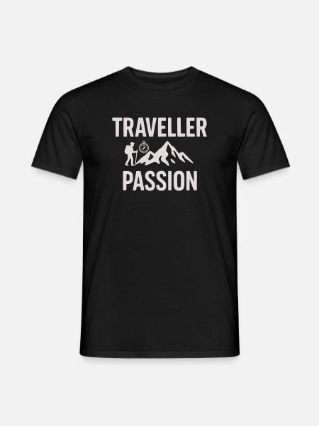 Reiseleidenschaft Bergwandern - Traveller Passion - Männer T-Shirt - Schwarz