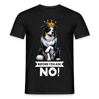 Before You Ask Australian Shepherd Aussie Aussies - Men's T-Shirt - black - Front - AI Model Male 178 light (178cm)