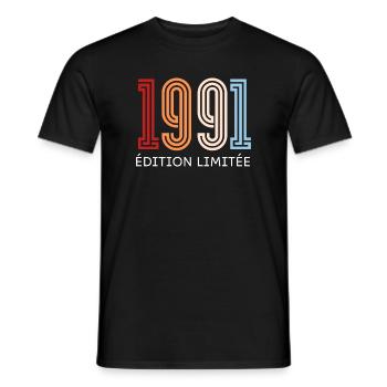 1991 Vintage Limited Edition - Men's T-Shirt - black - Front - AI Model Male 178 light (178cm)
