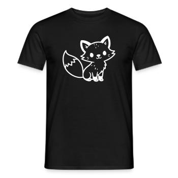 Fox Cute Comic - T-shirt homme - noir - Devant - AI Model Male 178 light (178cm)