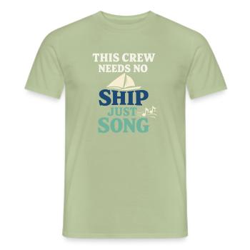Shanty Crew folk music community - Men's T-Shirt - sage - Front - AI Model Male 178 light (178cm)