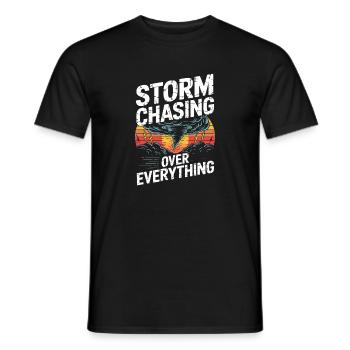 Storm Chasing Over Everything Tornado Jäger - Men's T-Shirt - black - Front - AI Model Male 178 light (178cm)