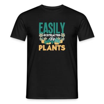 Leicht Ablenkbar Durch Pflanzen Pflanzenliebhaber - Männer T-Shirt - Schwarz - Vorne - AI Model Male 178 light (178cm)