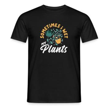 Je mouille mes plantes amoureuse des plantes - T-shirt homme - noir - Devant - AI Model Male 178 light (178cm)