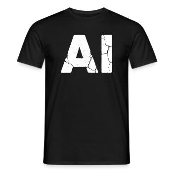 IA Intelligence Artificielle Texte Vecteur Grunge - T-shirt homme - noir - Devant - AI Model Male 178 light (178cm)