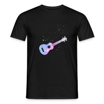 Hawaiian Ukulele Uke Watercolor - Männer T-Shirt - Schwarz - Vorne - AI Model Male 178 light (178cm)