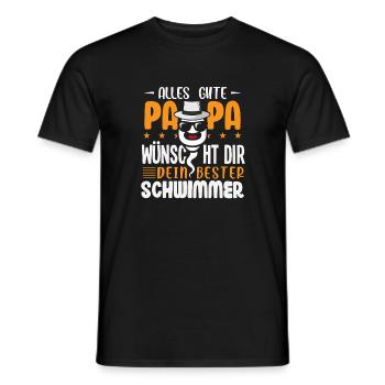 Alles Gute Papa wünscht dir dein bester Schwimmer - Männer T-Shirt - Schwarz - Vorne - AI Model Male 178 light (178cm)