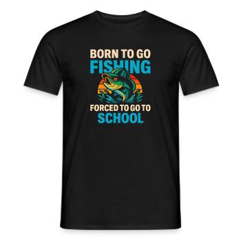 Né pour aller pêcher, forcé d’aller à l’école Pêcheur - T-shirt homme - noir - Devant - AI Model Male 178 light (178cm)