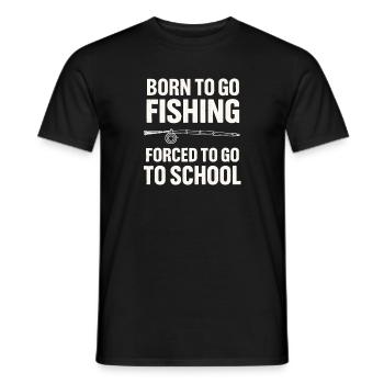 Né pour aller pêcher, forcé d’aller à l’école Pêcheur - T-shirt homme - noir - Devant - AI Model Male 178 light (178cm)
