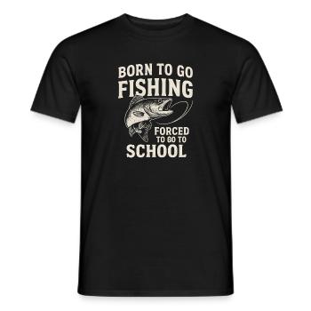 Né pour aller pêcher, forcé d’aller à l’école Pêcheur - T-shirt homme - noir - Devant - AI Model Male 178 light (178cm)